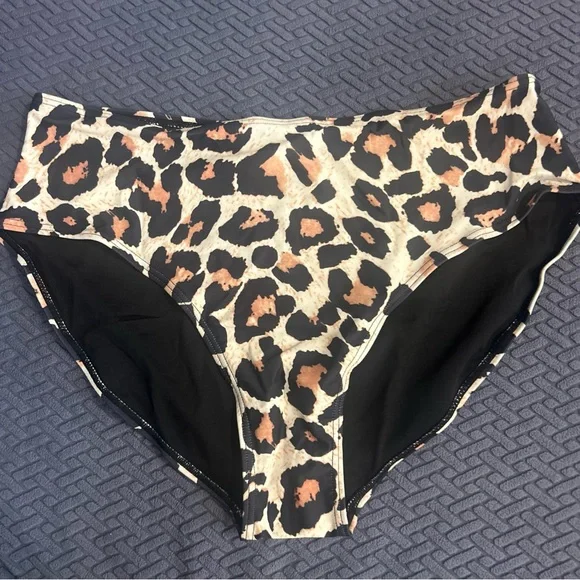 Eomenie Tankini Two Piece Tummy Control High Waist Full Coverage Slim XL Leopard - Picture 6 of 9